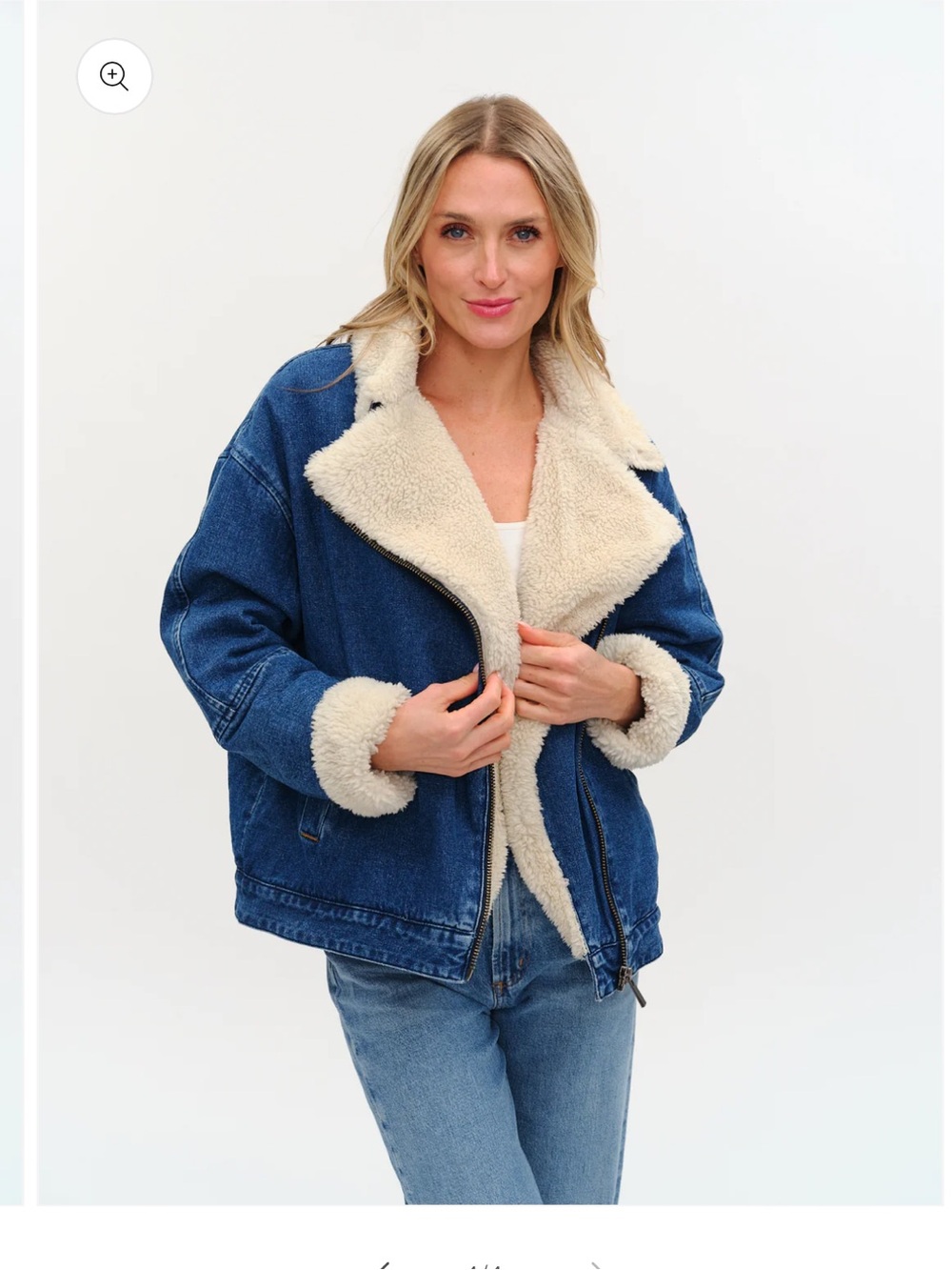 Six Fifty Williston Denim Sherpa-Lined Jacket in Blue Women’s XS/S